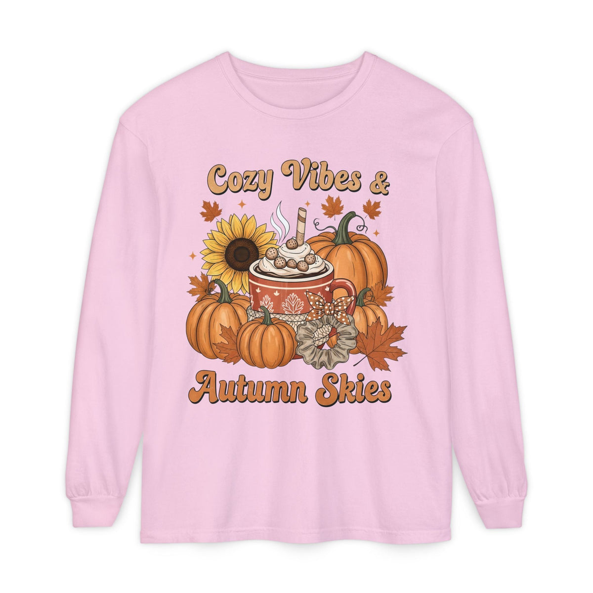 Cozy Autumn Long Sleeve T-Shirt - Pumpkin Spice Fall Fashion