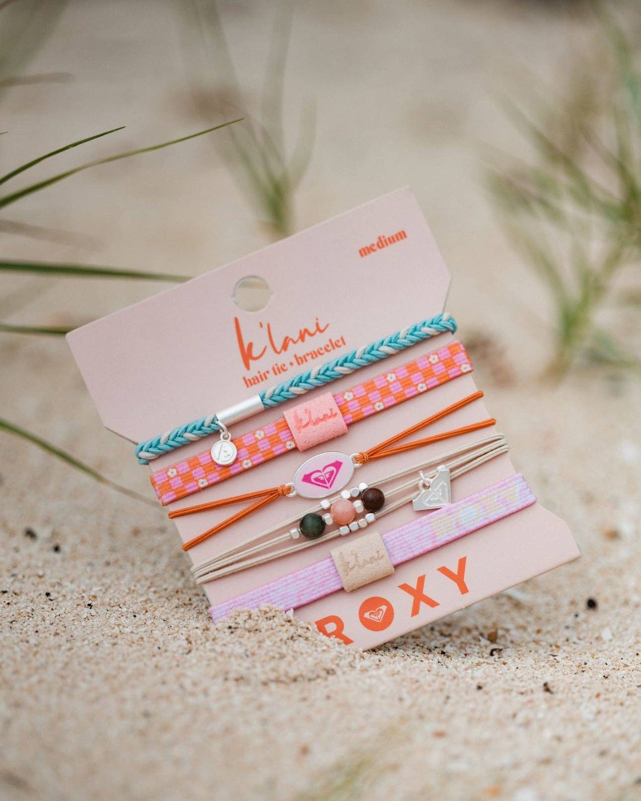 K'lani x Roxy Pink Tropics Hair Tie Bracelet
