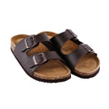 None Soft Footbed Leather Sandals Women Cork Casual Slippers