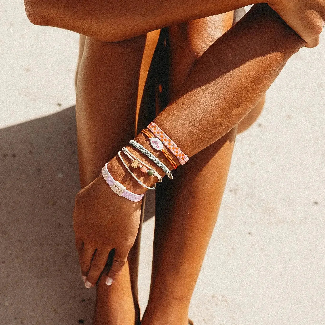 K'lani x Roxy Pink Tropics Hair Tie Bracelet